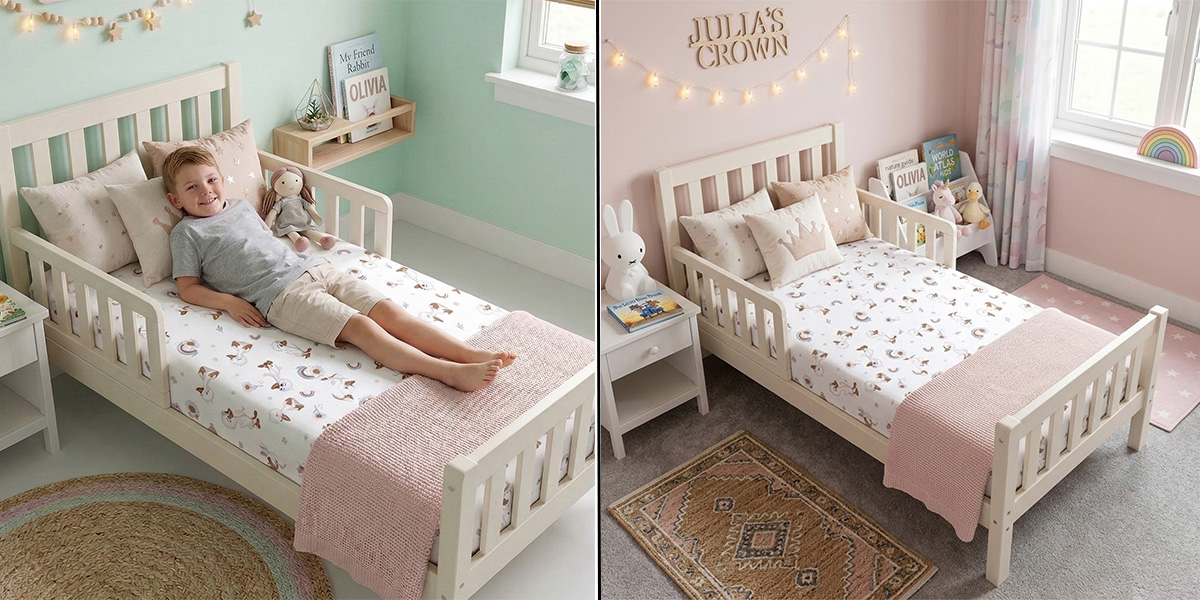 Prześcieradło bawełniane dla dziecka 80x160 cm z gumą z nadrukiem gąsek